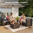 thumbnail image 4 of Zocalo Sofá de Patio Exterior de Mimbre sintético, sofá seccional con Mesa de Centro de Vidrio para Porche, Piscina y Patio (ratán marrón, cojín Gris), 4 of 7
