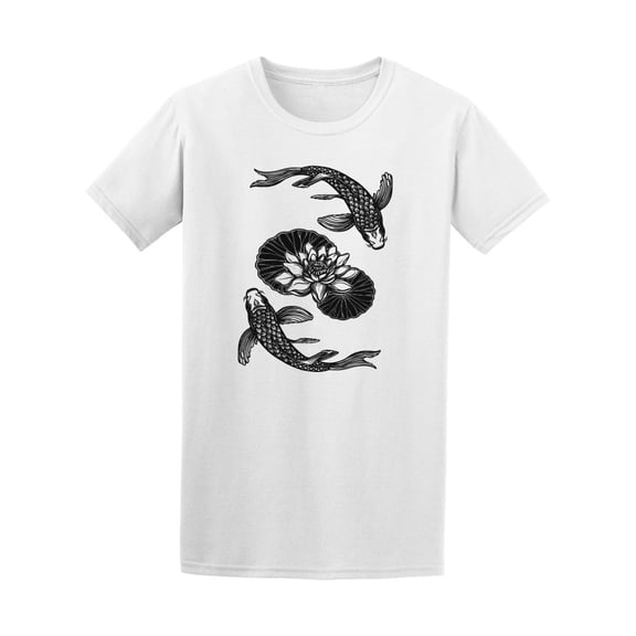 Koi Carp Lotus Flower T-Shirt Men -Image by Shutterstock, Male x-Large