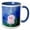 Blue/White, variant on 3drose, Cute Pink Octopus Cartoon - Kawaii Happy Girly Squid Underwater in Deep Blue Green Sea Ocean Waves, 11oz Two-tone Yellow Mug