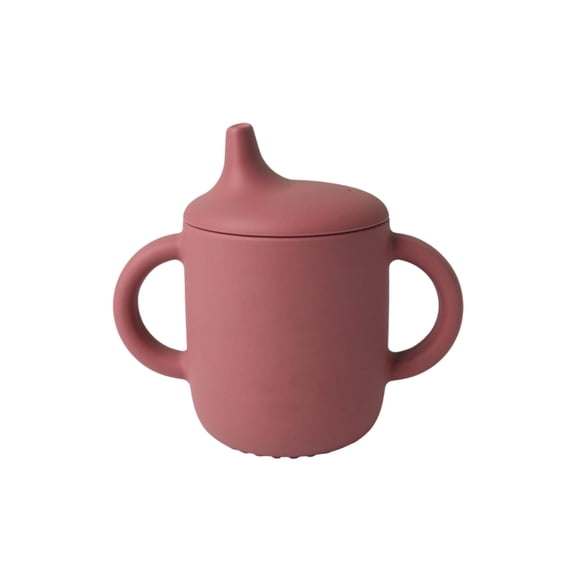 Duckbill Sippy Cup, Zzbeans Soft Silicone Leak-Proof Training Cup, BPA-Free Infant Learning Drink Cup with Spout Easy Clean Dishwasher Safe, Hot Pink