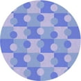 thumbnail image 1 of Ahgly Company Machine Washable Indoor Round Transitional Jeans Blue Area Rugs, 4' Round, 1 of 7