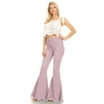 thumbnail image 4 of Feinuhan Jeans à Taille Haute à Pattes d'Éléphant pour Femmes, Mauve, Très Grand, 4 of 5