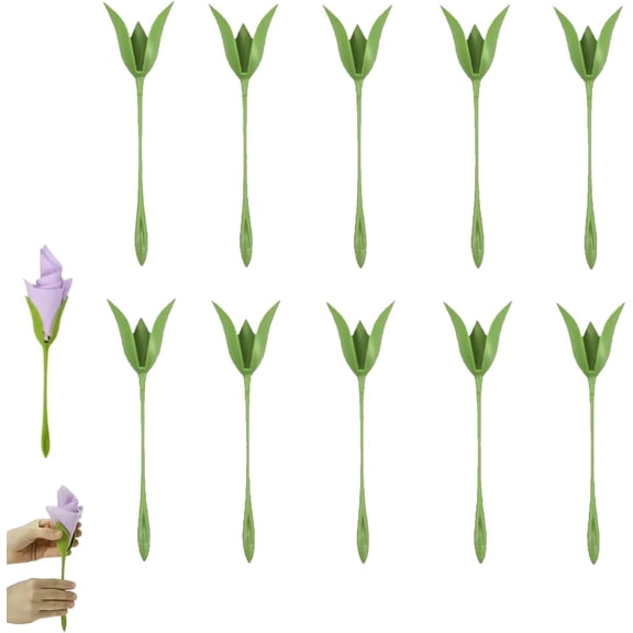 10/20/30-Pack Rose Napkin Holders, Handcraft Flower Napkin Rings Set, Origami Flower Tools, Handmade Napkin Holder Table Decorations for Wedding, Luncheons, Picnics, Banquet, Birthday (10 Pcs)