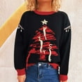 thumbnail image 2 of successthop Christmas Ugly Sweater Women Knit Long Sleeve Tops Crewneck Pullover Knitwear Ribbed Cuff Print Clothes L, 2 of 5