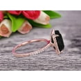 thumbnail image 6 of 2 Carat Big Oval Shape Black Diamond Moissanite Engagement Ring Wedding Ring in 10k Rose Gold Halo Design Art Deco Personalized for Brides, 6 of 6