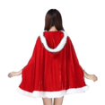 thumbnail image 5 of Capa navideña Capa de Papá Noel Disfraz de capa con capucha de terciopelo en rojo para mujer, 5 of 5