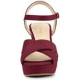 thumbnail image 2 of BLISSFUL STEP Women's Strap Platform Chunky Heel Slingback Sandals, 2 of 7