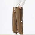 thumbnail image 6 of Men's Casual Sports Pants Solid Color Drawstring Elastic Waist Button Closure Straight Leg Breathable Lightweight Stretchy For Gym Running Daily Wear Joggers With Pockets, 6 of 9
