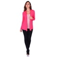thumbnail image 4 of Simply Ravishing Women's Basic Long Sleeve Hip Length Open Drape Cardigan, Large, Coral, 4 of 4