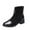 Black Ankle Boots, variant on Women's Ankle Boots Suede Leather Zipper Low Heel Boots Chunky Heel Round Toe Comfortable Booties Fall Winter Shoes Black 38
