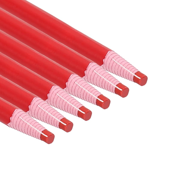 Uxcell Peel-Off China Markers, 6 Pack Grease Wax Pencils Wood for Glass Garments Drawing Film Paper Vinyl Metal, Red