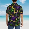 thumbnail image 6 of Disketp Hawaiian Shirts For Men,Neon Mardi Gras Print Mens Casual Short Sleeve Button Down Shirts Beach Shirt, 6 of 8