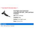thumbnail image 2 of Front Right Lower Control Arm - Compatible with 2002 - 2005 Land Rover Freelander 2003 2004, 2 of 2