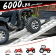 thumbnail image 4 of Garvee Aluminum Truck Loading Ramp, 6000 lbs 72" x 15" x 2.5",1 Pair Durable Flat Ends Non-slip Portable Truck Ramps for Motorcycles, Tractors, ATVs, Trucks, Lawn Mowers, Snow Blower, 4 of 7