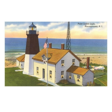 Pt Lighthouse - Pt. Judith Lighthouse, Narragansett, Rhode Island Print Wall Art