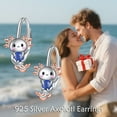 thumbnail image 6 of Sterling Silver Cute Axolotl Pendant Earrings Small Moonstone Animal Earrings Suitable for Women Gift, 6 of 6