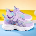 thumbnail image 3 of Girls Mesh Running Shoes Cute Cartoon Color Block Kids Princess Shoes Lightweight Tennis Shoes Casual Hook and Loop Sneakers Purple 3 Big Kid, 3 of 7