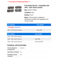 thumbnail image 2 of Front Brake Pad Set - Compatible with 2005 - 2022 Toyota Tacoma 2006 2007 2008 2009 2010 2011 2012 2013 2014 2015 2016 2017 2018 2019 2020 2021, 2 of 2