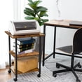 thumbnail image 4 of HOOBRO Printer Stand 3-Tier Height Adjustable Rolling Table Under Desk Home Office BF03PS01, 4 of 7