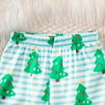 thumbnail image 4 of VNKIDY Girls Outfits Kids Christmas Tree Prints Satin Homewear Sets Long Sleeve Lapel Button Front Top Elastic Waisted Pants Nightwear For Home Activities Cute Set, 4 of 9