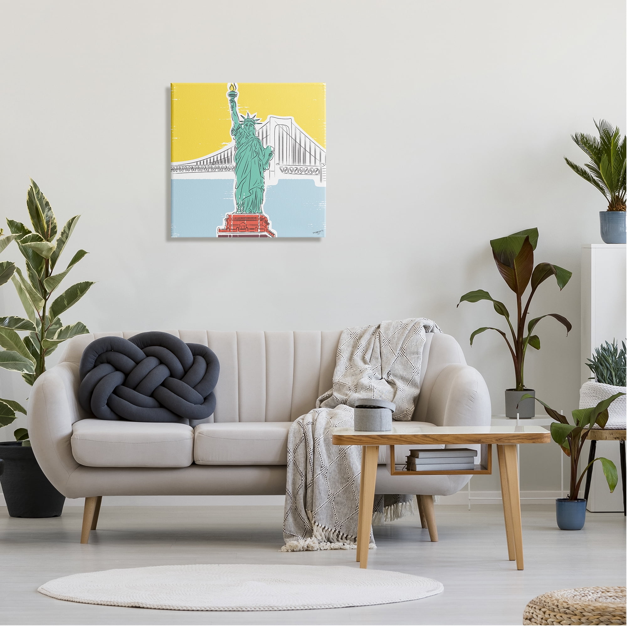 Stupell Industries Statue of Liberty Portrait Travel & Places Painting Gallery Wrapped Canvas Art Print Wall Art, 24 x 24
