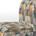 thumbnail image 4 of Designart "Mosaïque des Triangles Beiges et Bleus" Chaise d'Appoint Rembourrée Triangles Bleus - Fauteuil Moderne pour Chambre, 4 of 7