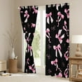 thumbnail image 3 of Homewish Pink Bowknot Bowtie Black Out Curtains for Girls, Princess Bow Knot Curtains Pack of 2 (42x63 Each), Black Pink Bedroom Curtains, Luxury Room Decor, 3 of 6