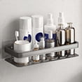 thumbnail image 3 of Cesta de montada en la pared Organizador de especias de cocina Cesta de champú Soporte de estante de drenaje Sin taladrar Estantes flotantes Una sola capa Soledad Estante de baño, 3 of 10