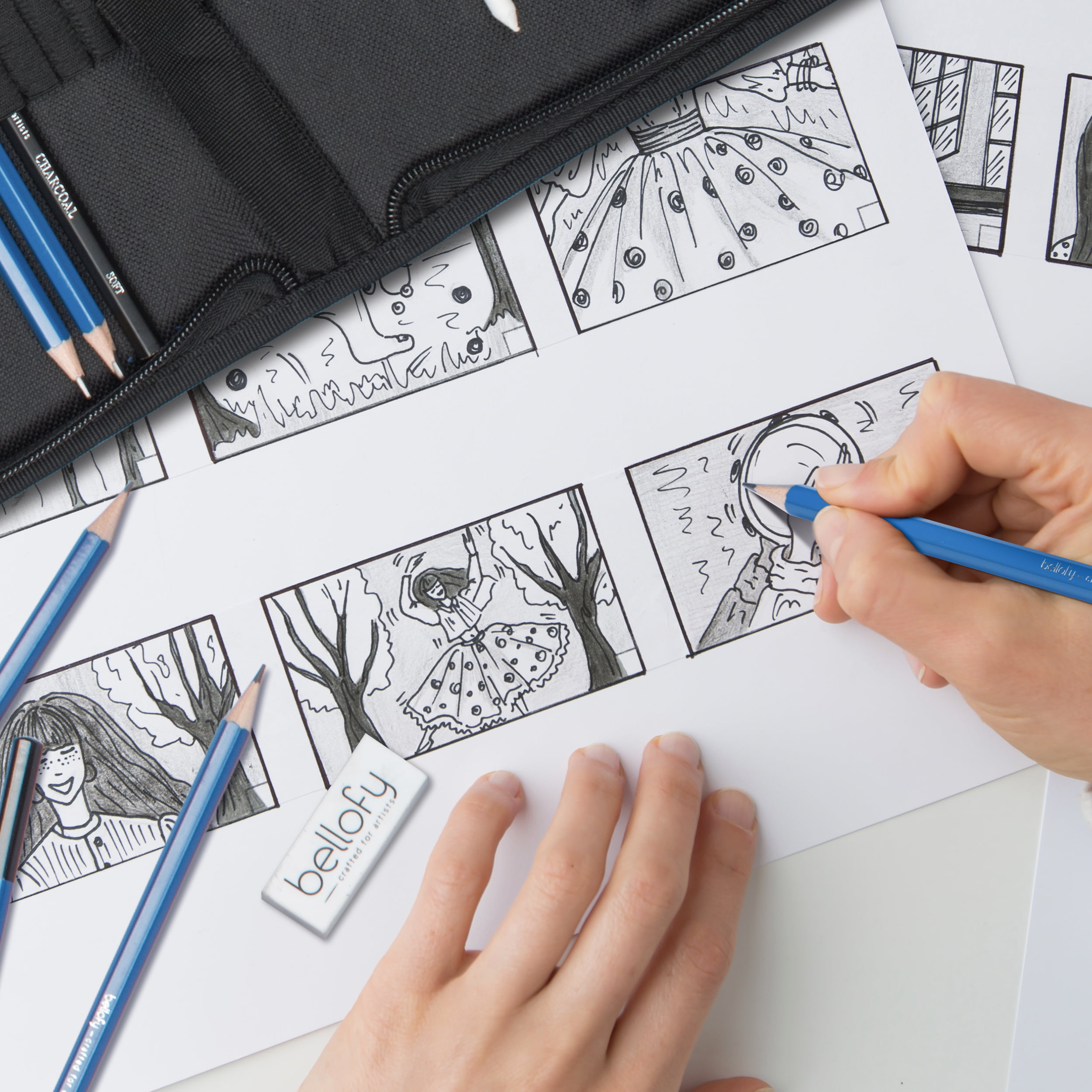 Glokers 33-Piece Drawing Art Set Drawing Sketch Pad, Shading Pencils