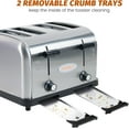thumbnail image 4 of Hakka Toaster 4 Slice, Commercial Toaster Stainless Steel Toaster Heavy-Duty Toaster with Extra Wide 1 1/2" Slots with Auto Shut-off/Cancel Button & Removable Crumb Tray, 4 of 7