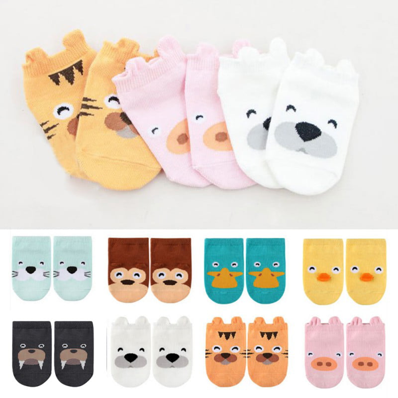 Cartoon Animal Infant Kids Girls Toddler Baby Ankle Socks Anti Slip Cotton Socks 