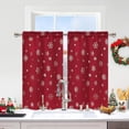 thumbnail image 2 of Christmas Kitchen Curtains, Snowflake Foil Print Christmas Tier Curtains 36 Inch Length, Rod Pocket Red Christmas Curtains for Kitchen, 26" W x 36" L, 2 Panels, 2 of 6