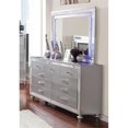 thumbnail image 2 of Furniture of America Xulu Wood 2-Piece Dresser and Mirror Set in Silver, 2 of 4