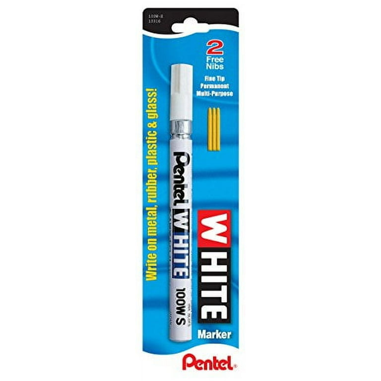 Pentel Permanent Marker, White, Fine Point, 1-Pack (100W-S)