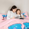 thumbnail image 4 of Manfei Girl Personalized Gifts 7pcs Bedding Comforter Set,Colorful Letter K Queen Bedding Sets,Cartoon Axolotl Watercolor Croal Queen Sheet Sets For Princess,Lightweight Room Decoration Reversible, 4 of 8