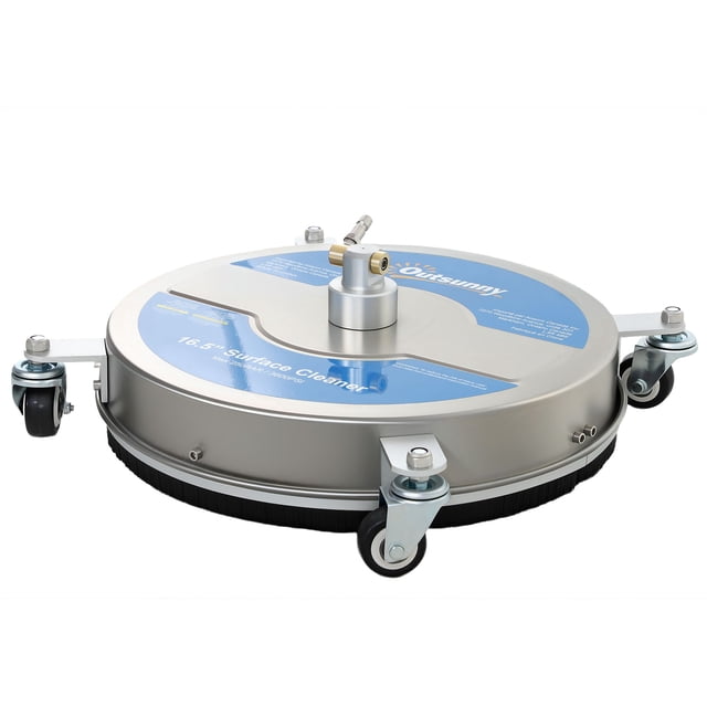 Nettoyeur de Surface en Acier Inoxydable 16,5 Pouces avec Roues - 3600 PSI pour Allées, Terrasses et Patios - Connexion Rapide et Rallonges
