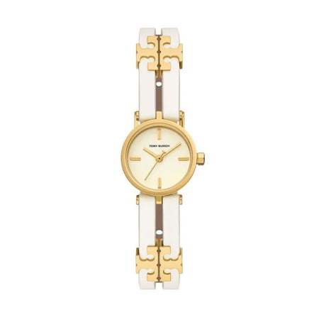 Tory Burch TBW1452 The Kira Nubuck Cream Dial White Leather Strap Women's Watch