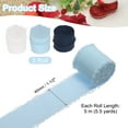 thumbnail image 2 of Handmade Fringe Cotton Ribbon Cotton Frayed Fringe Fabric Ribbons for Crafts Flower Bouquet Gift Wrapping Dark Blue/Light Blue/White, 2 of 6