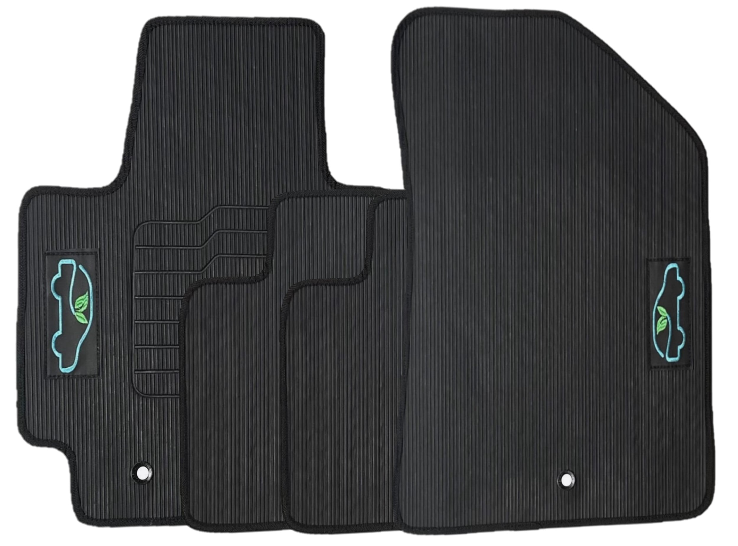 ecoMats All Weather Floor Mats Custom Fit For 2014 to 2019 Kia Soul with Safety Hooks - Front and Rear