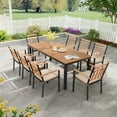 thumbnail image 1 of Costway 9 PCS Outdoor Dining Table & Chairs Set Table with Acacia Wood Top Umbrella Hole, 1 of 8