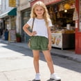 thumbnail image 5 of Babcutegg Girls Denim Shorts – Solid Color Casual Summer Jeans with Adjustable Drawstring Waist, Functional Pockets, and Comfortable Relaxed Fit Green Size 140, 5 of 8