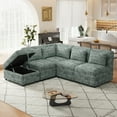thumbnail image 7 of Free-Combined Sectional Sofa,5-seater Modular Couches with Storage Ottoman and 5 Pillows,Sofa Couch for Living Room,Bedroom,Office,Blue Green, 7 of 7