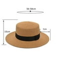 Mens And Womens Square Buckle Dome Panama Lafite Flat Top Straw Hat