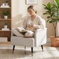 thumbnail image 2 of HOMCOM Accent Chair with Tufted Backrest and Thick Cushion, Cream White, 2 of 10