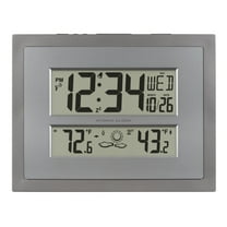 La Crosse Technology Atomic Digital Gray & Silver Contemporary Clock, 512-85937-Int