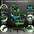 Hoffree Ergonomic Gaming Chair with Bluetooth, LED Lights, and Massage