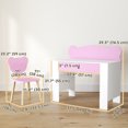 thumbnail image 3 of Kids Desk and Chair Set, Study Table and Chair with Storage Drawer, Pink, 3 of 10