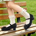 thumbnail image 6 of xinlanlin Girls Dress Shoes Low Heel Mary Jane Pumps Bow Party Wedding Princess Shoes for Toddler/Little Kids, 6 of 8