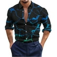 thumbnail image 2 of Lilgiuy Golf Shirts for Men Casual Buttons Beach Non-positioning Print Turn Down Short Sleeve Shirt Blouse Gifts for Your Family or Friends, 2 of 5