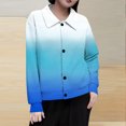 thumbnail image 1 of Mceream Women's Ribbed Knit Shacket Button Down Gradient Jackets Long Sleeve Sweater Shirts Fall Winter Trendy Cardigans Plus Size Winter Warm Outwear Chaqueta De Invierno Para Mujer Sky Blue S, 1 of 5